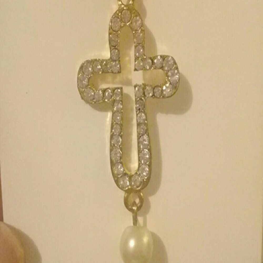 💜Black cord choker...cross